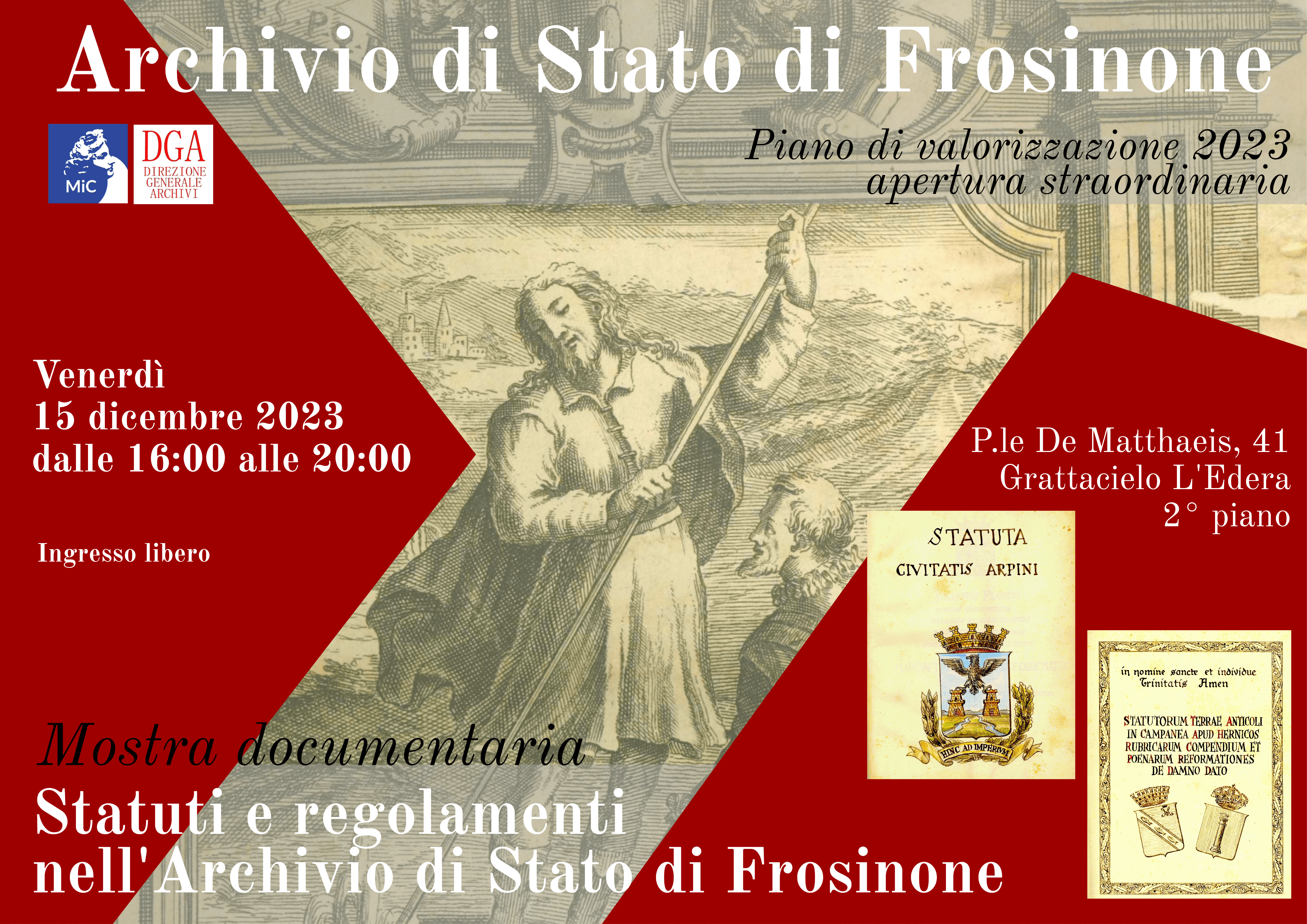 Statuti e regolamenti nell'Archivio di Stato di Frosinone